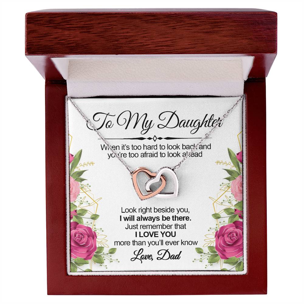 Always Beside You Necklace - To Daughter Interlocking Hearts Necklace