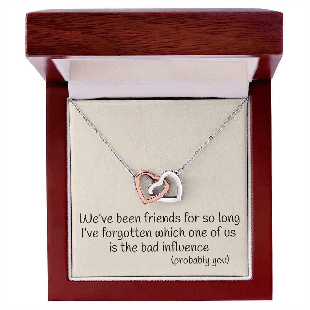 Best Friend Probably You Funny Interlocking Heart Necklace Best Friend Gift Bff Gift Interlocking Hearts Necklace