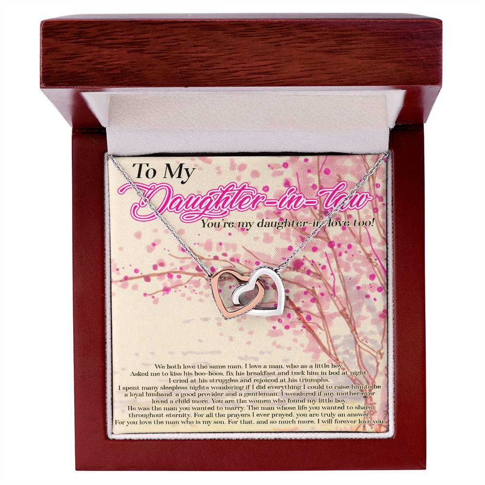 Daughter In Law Necklace And Sayingdaughter In Law Necklacedaughter In Law Wedding Giftdaughter In Law Jewelry Box Necklace For Daughter Interlocking Hearts Necklace