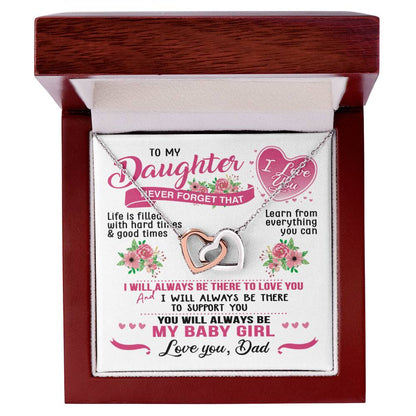 Daughter Dad Interlocking Hearts Necklace