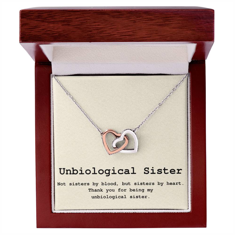 Unbiological Sister Necklace Soul Sister Big Little Sorority Sister In Law Necklace Step Sister Gift Tribe Necklace Best Friend Gift Bff Gift Interlocking Hearts Necklace