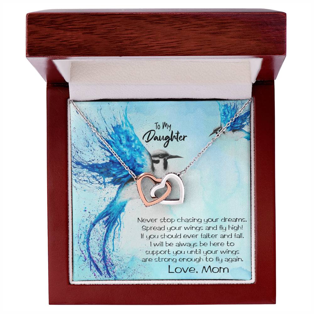 Daughter Necklace Gift Fly High Interlocking Hearts Necklace