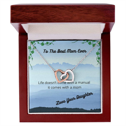 Comes With A Mom Two Hearts Necklace Interlocking Hearts Necklace