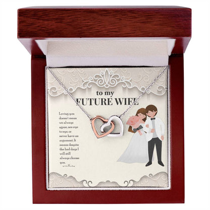 Two Hearts For Wife Interlocking Hearts Necklace