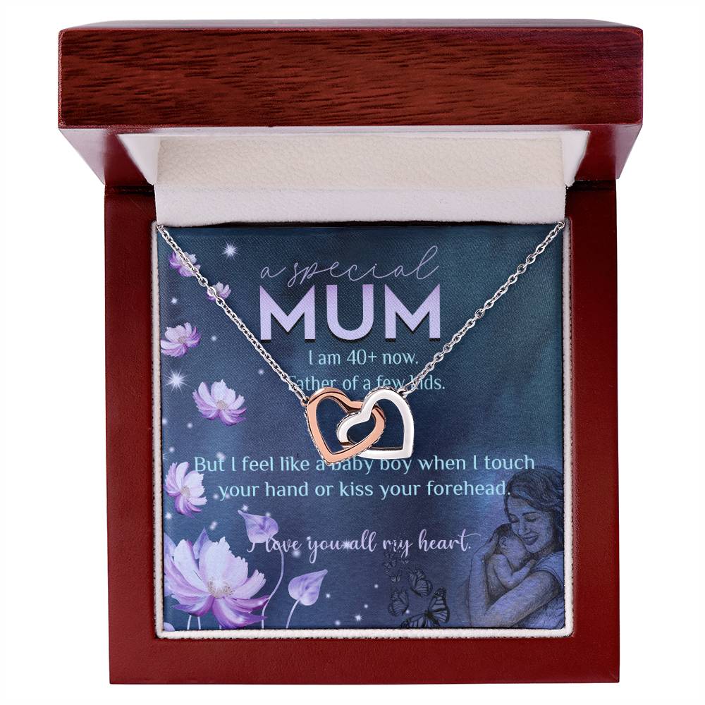 Feel Like A Baby Boy Gift For Mum Interlocking Hearts Necklace