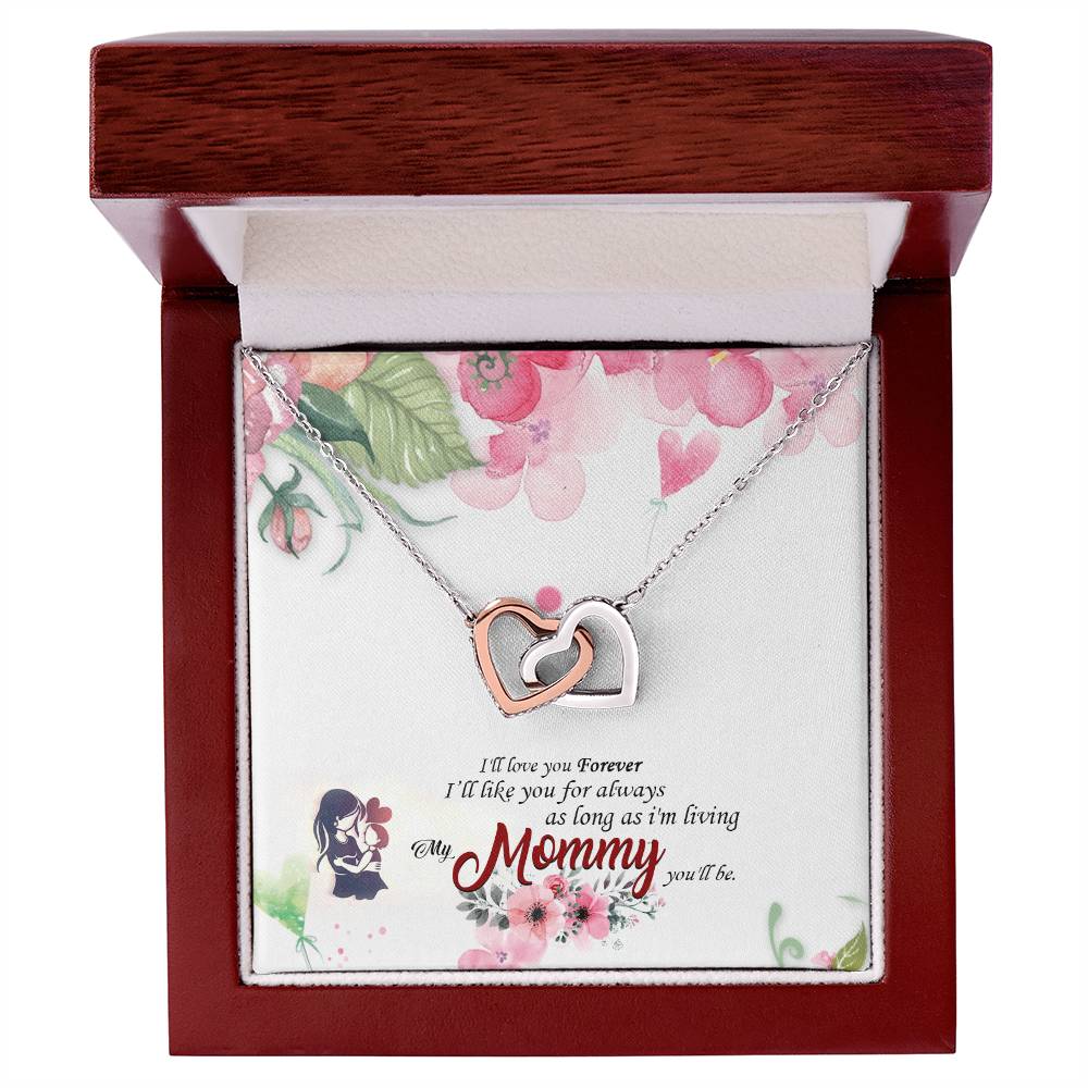 Cute Jewelry Gift For Mom Interlocking Hearts Necklace