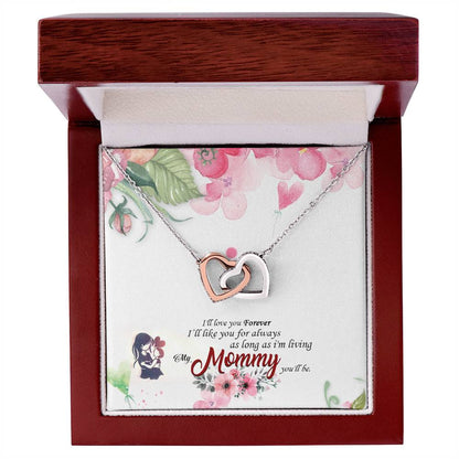 Cute Jewelry Gift For Mom Interlocking Hearts Necklace