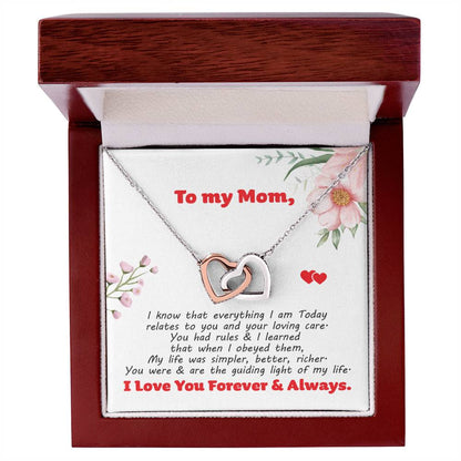 Gift For Mom - Interlocking Hearts Necklace