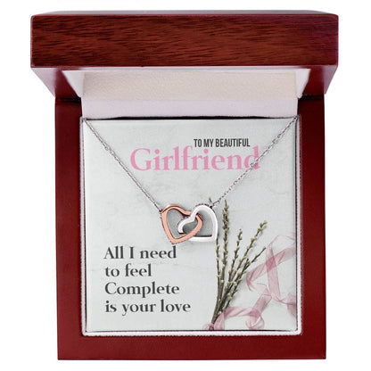 Two Hearts Necklace - Beautiful Gift For Girlfriend Interlocking Hearts Necklace