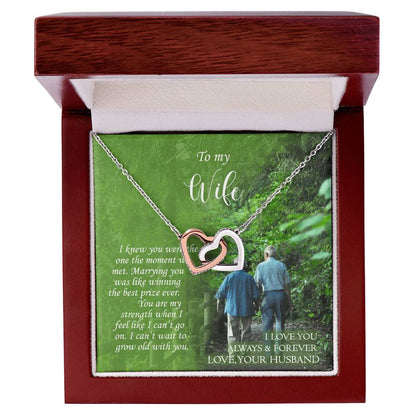To My Wife Interlocking Hearts Necklace