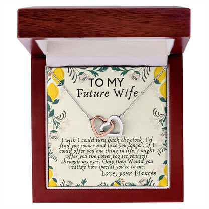 Future Wife Heart Necklace For Fiancé On Engagement Fiancée Birthday Gift Fiancée Gift For Her Engagement Gift To My Future Wife Gift Interlocking Hearts Necklace