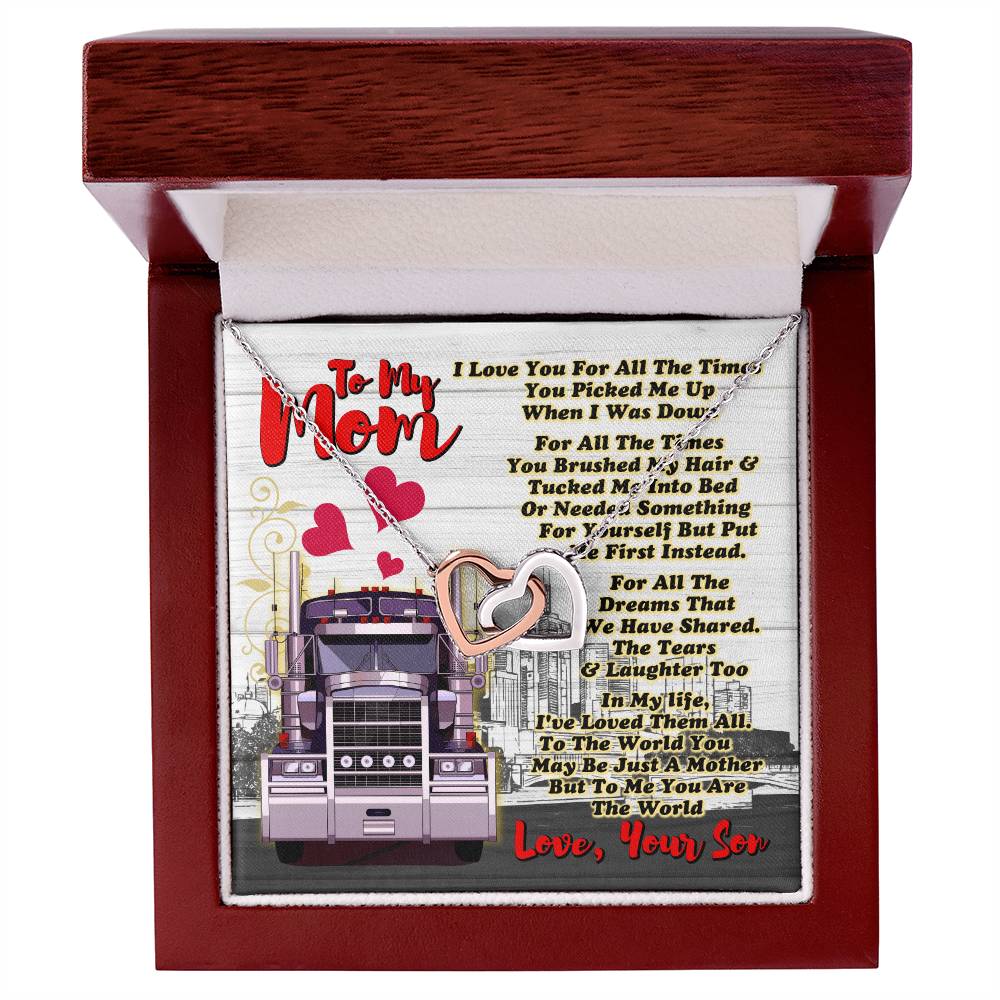 Trucker'S Mom- Interlocking Heart Necklace Interlocking Hearts Necklace