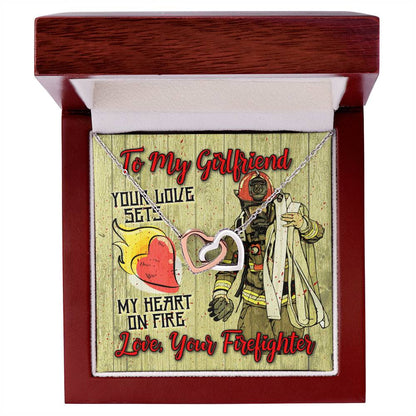 Firefighter'S Girlfriend- Interlocking Heart Necklace Interlocking Hearts Necklace