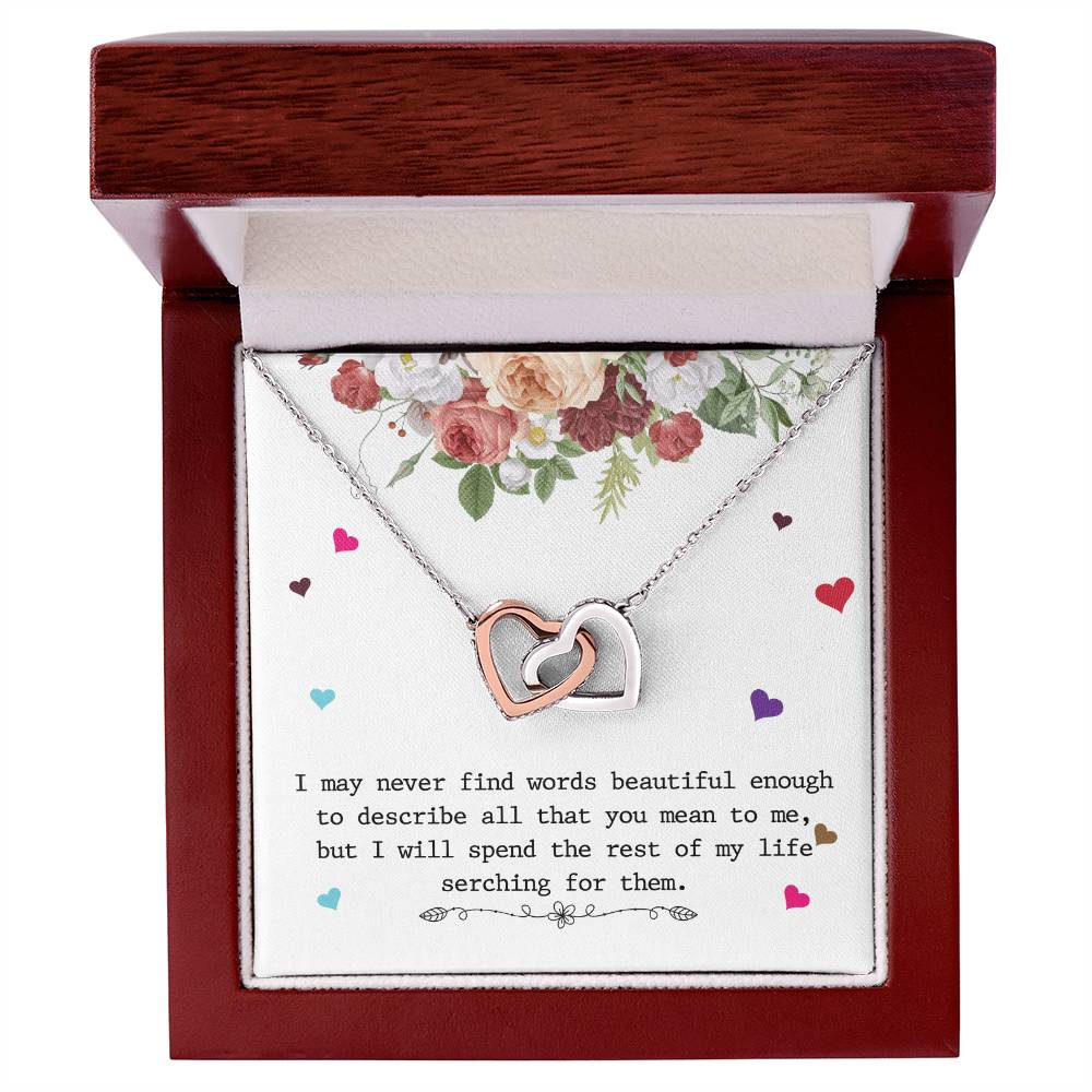 To My Wife Necklace - Anniversary Gift For Wife - Gift For Wife Interlocking Hearts Necklace