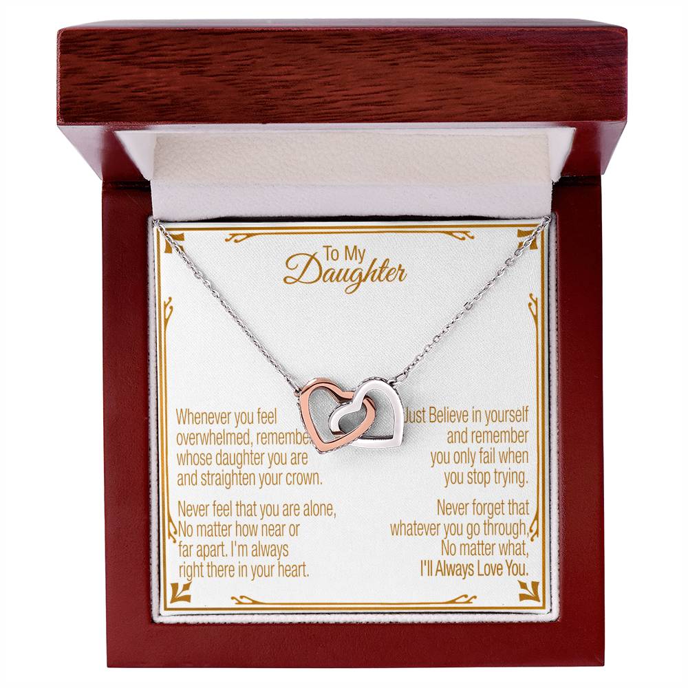 A Gift For Daughter Interlocking Hearts Necklace - Believe In Yourself