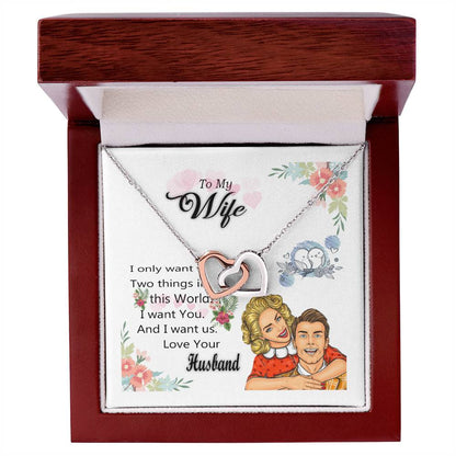 To My Wife Necklace Interlocking Hearts Necklace