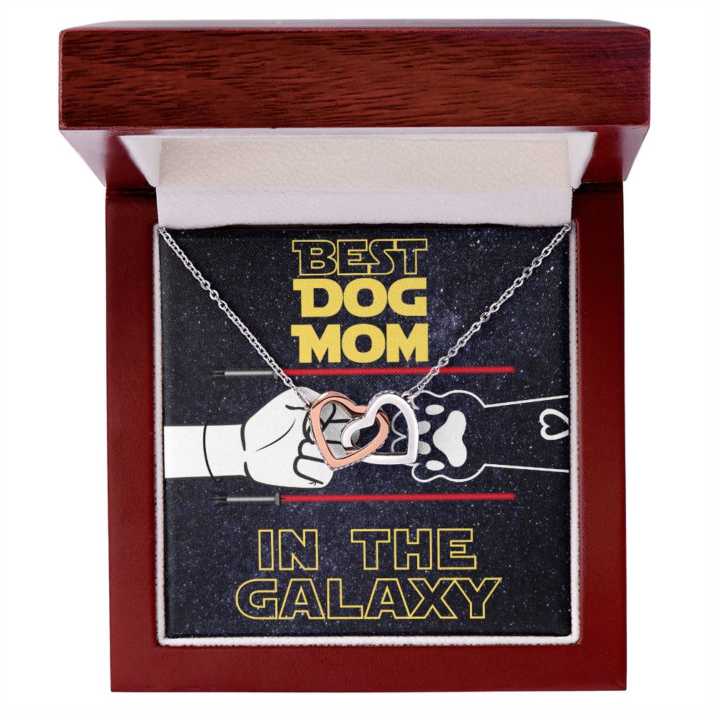 Best Dog Mom In The Galaxy Interlocking Hearts Necklace Dog Mom Jewelry Pet Lover Gift Mothers Day Jewelry From Dog