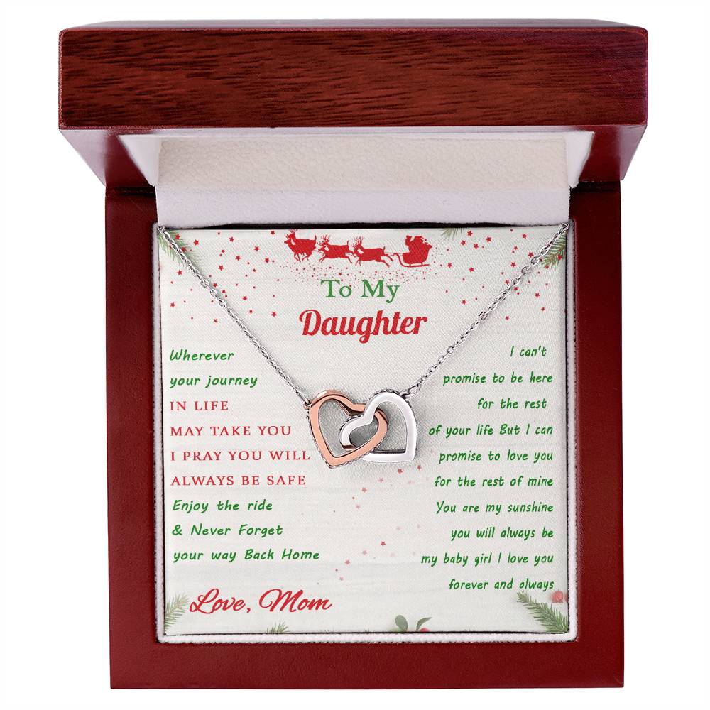 Gift For Daughter - Journey Rest Of Mine Interlocking Hearts Necklace