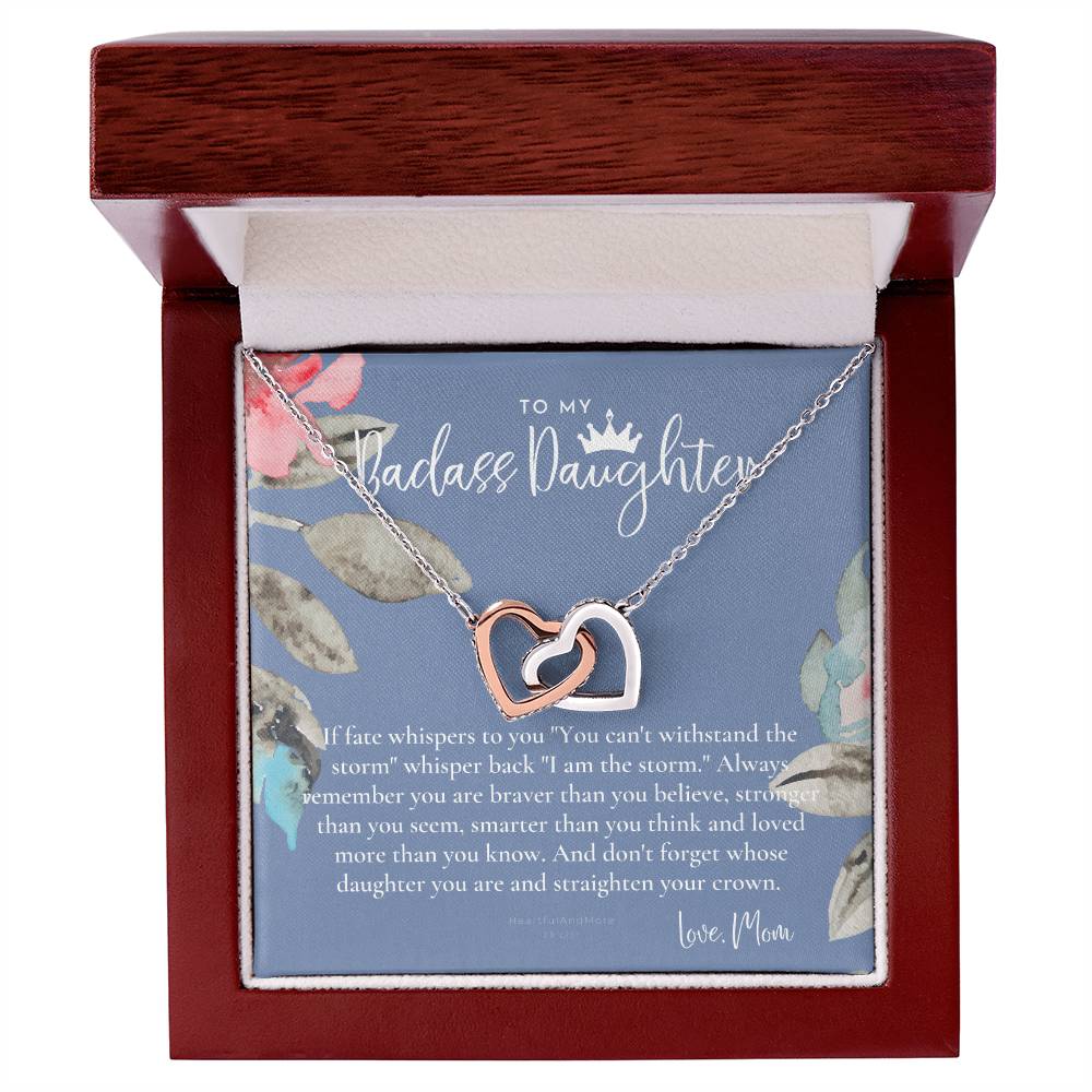 Daughter Gift From Mom Heart Necklace Daughter Gift Interlocking Necklace To Daughter Daughter Graduation Birthday Gift Necklace Interlocking Hearts Necklace