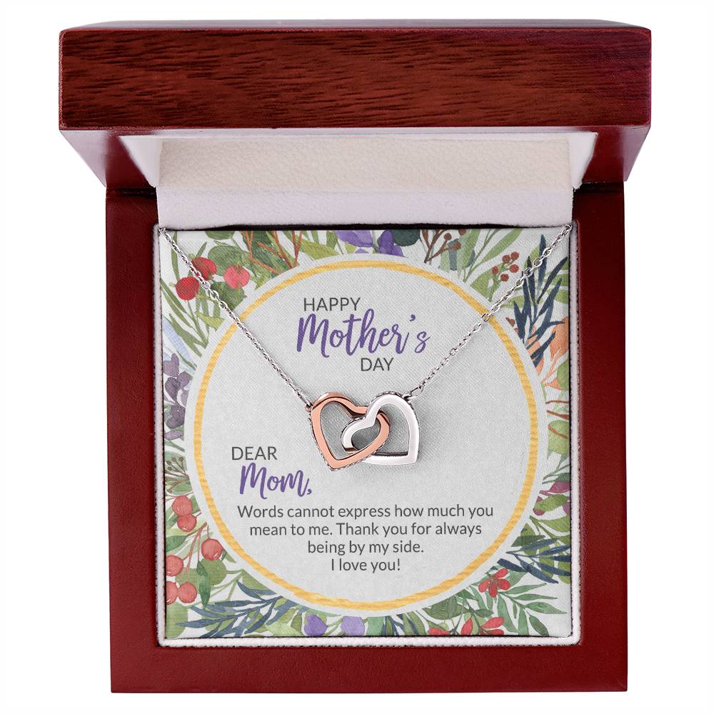 40 Mother'S Day Collection Interlocking Hearts Necklace - Floral Celebration !