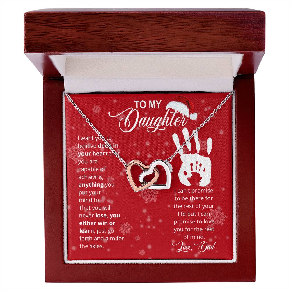 Christmas Gift For Daughter Interlocking Hearts Necklace