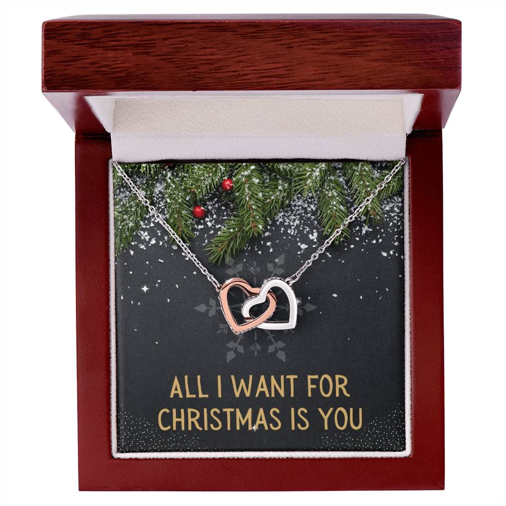 All I Want For Christmas - Heart Necklace Interlocking Hearts Necklace