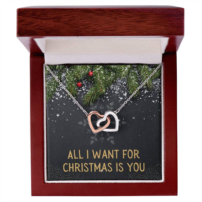 All I Want For Christmas - Heart Necklace Interlocking Hearts Necklace
