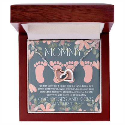 Twin Baby Gift Twins Baby Shower Future Mom Of Twins Twins Gender Reveal Twin Bump To Mom Gift From Twins Mothers Day Gift Twin Mama Interlocking Hearts Necklace