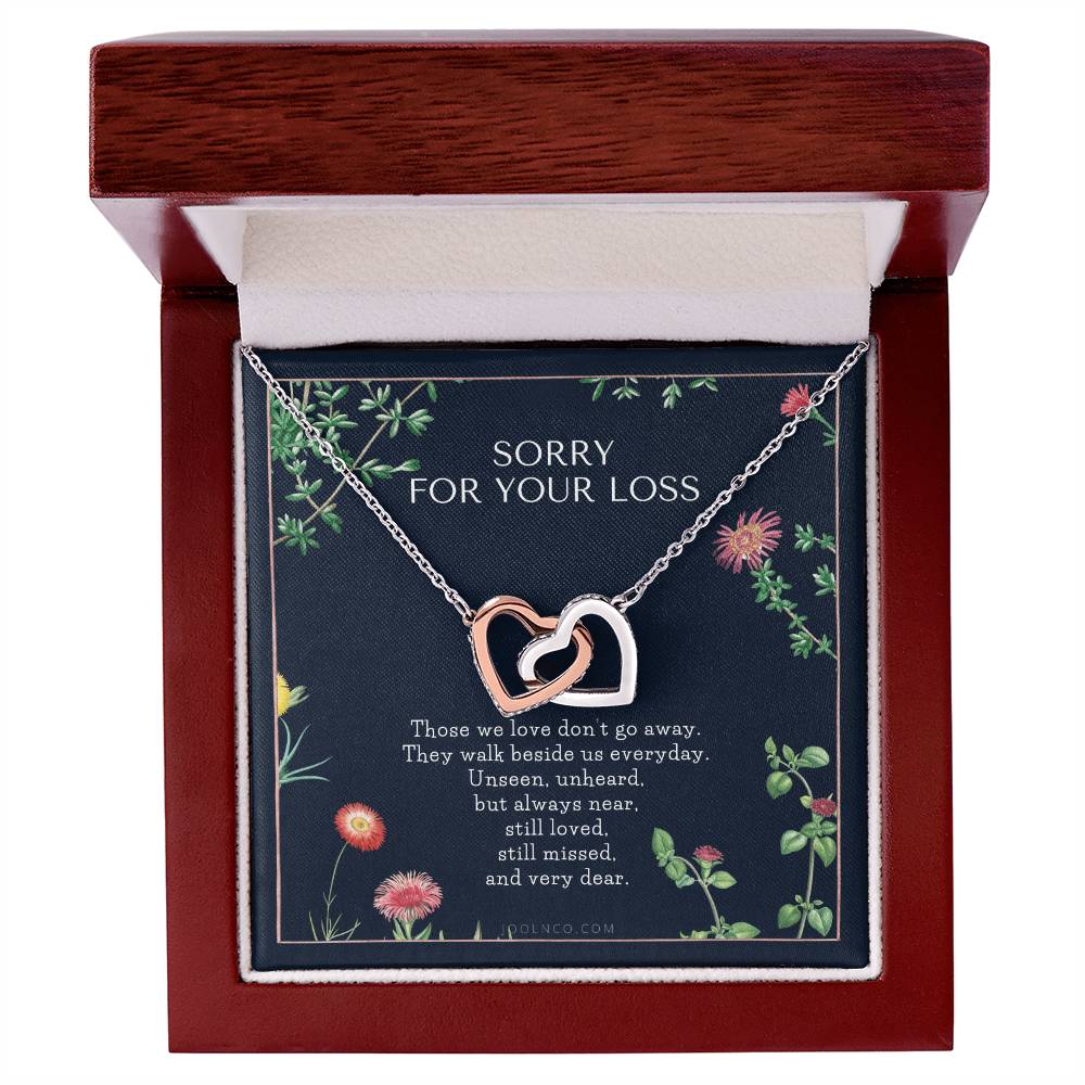 Cat Memorial Necklace Dog Memorial Necklace Pet Memorial Necklace Pet Sympathy Gift Pet Loss Gift Interlocking Hearts Necklace