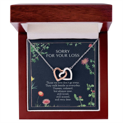 Cat Memorial Necklace Dog Memorial Necklace Pet Memorial Necklace Pet Sympathy Gift Pet Loss Gift Interlocking Hearts Necklace