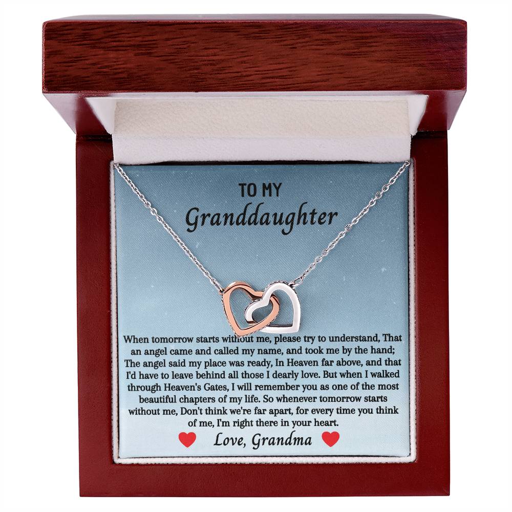 Tomorrow Without Me Love Necklace Interlocking Hearts Necklace