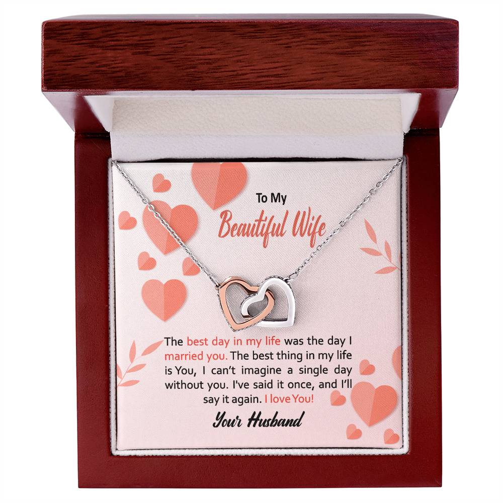 To My Wife Necklace - Anniversary Gift For Wife Birthday Gift For Wife Gift For Wife Necklace For Wife Interlocking Hearts Necklace