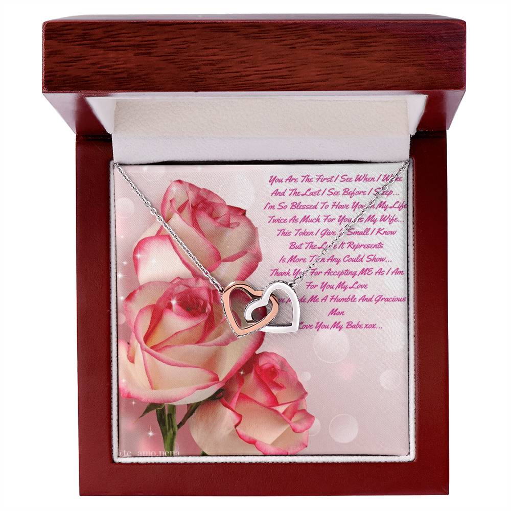 You Are The First I See When I Wake. Interlocking Hearts Necklace