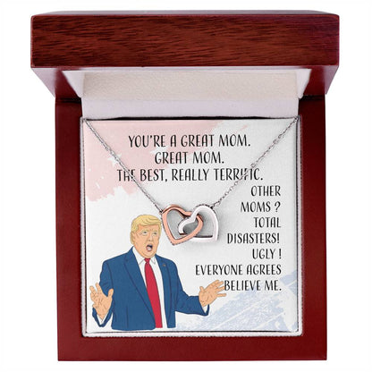 You Are A Great ! Interlocking Hearts Necklace