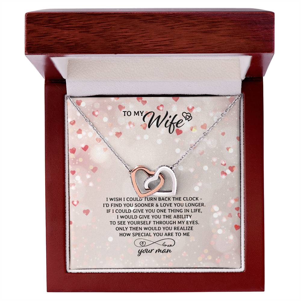 To My Wife Necklace Interlocking Hearts Necklace