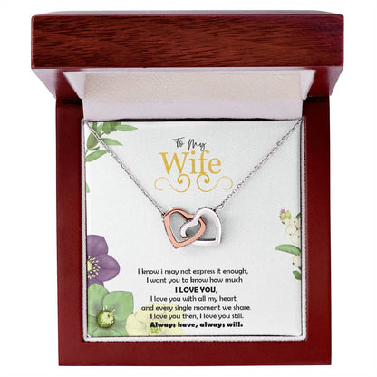 To My Wife Interlocking Hearts Necklace