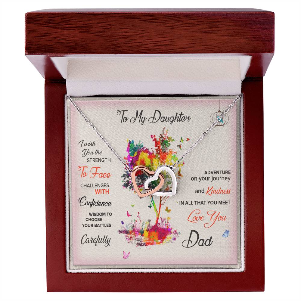 Daughter Necklace From Dad Interlocking Hearts Necklace