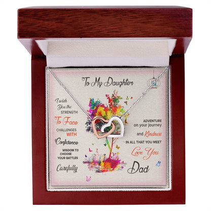 Daughter Necklace From Dad Interlocking Hearts Necklace