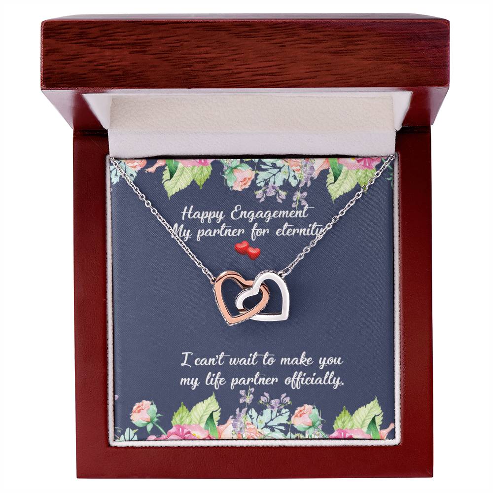 Engagement Gift For Fiancée Interlocking Hearts Necklace