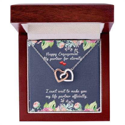 Engagement Gift For Fiancée Interlocking Hearts Necklace