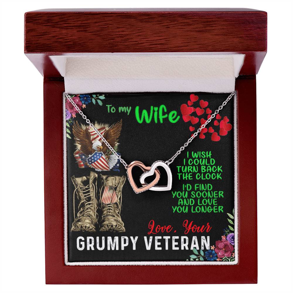 Veteran Wife Interlocking Heart Necklace Interlocking Hearts Necklace