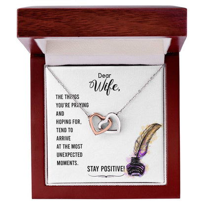 To My Wife Interlocking Hearts Necklace