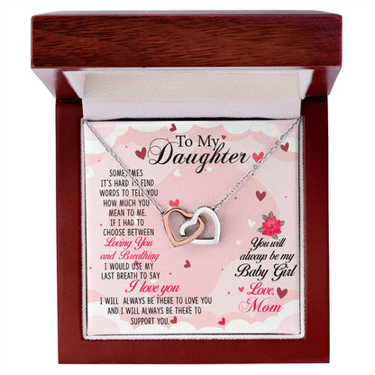 Gift For Daughter From Mom Interlocking Hearts Necklace