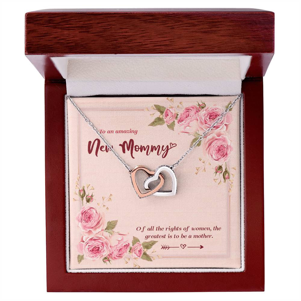 Amazing New Mom Mommy To Be Gift Pregnant Necklace Interlocking Hearts Necklace