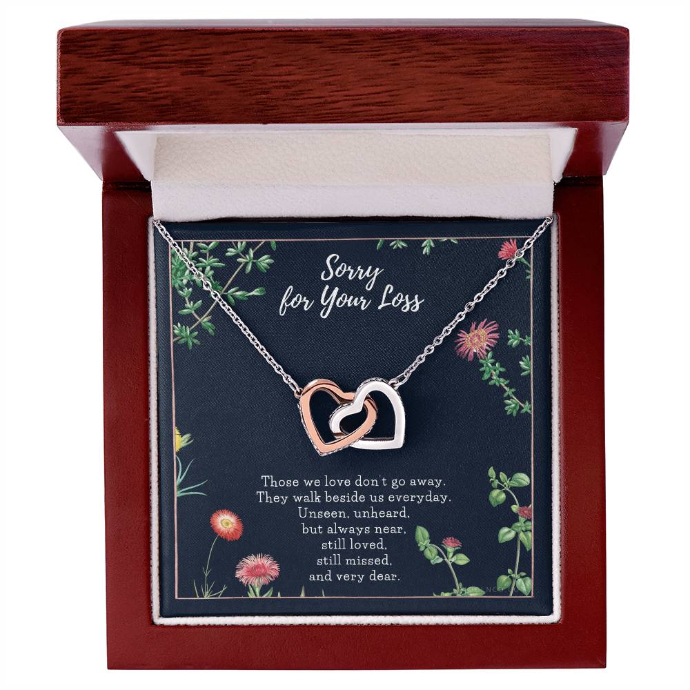 Cat Memorial Necklace Dog Memorial Necklace Pet Memorial Necklace Pet Sympathy Gift Pet Loss Gift Interlocking Hearts Necklace
