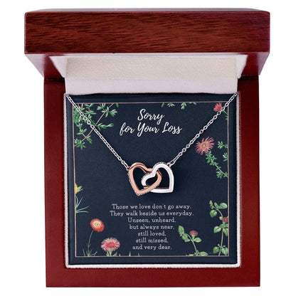 Cat Memorial Necklace Dog Memorial Necklace Pet Memorial Necklace Pet Sympathy Gift Pet Loss Gift Interlocking Hearts Necklace