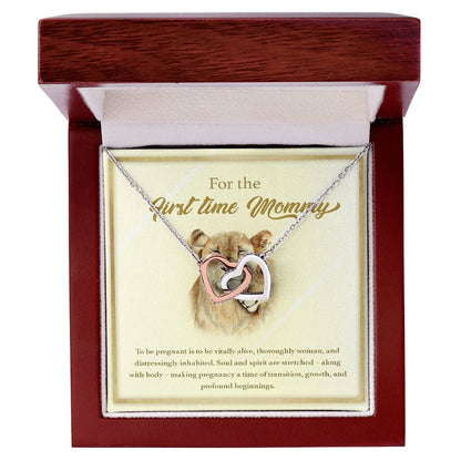 To The First Time Mommy Mommy To Be Gift Pregnant Necklace Interlocking Hearts Necklace