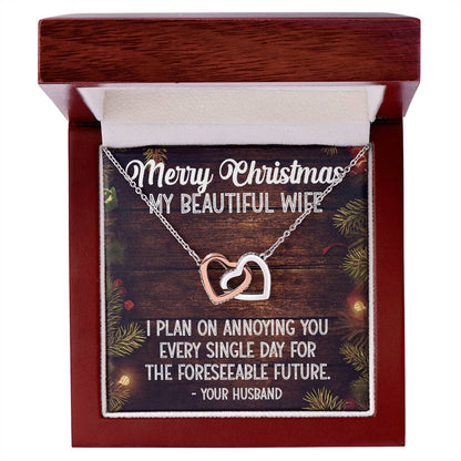 Christmas Gift For Wife Interlocking Hearts Necklace