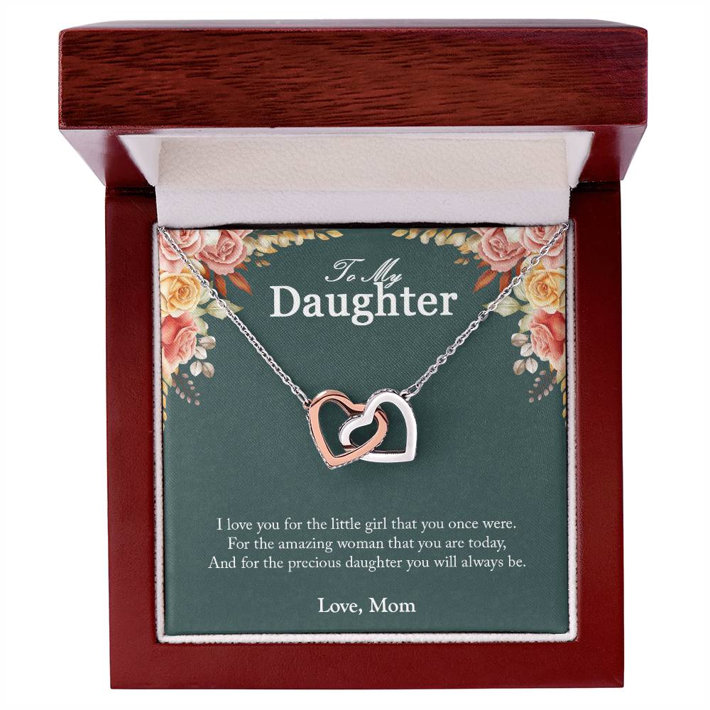 You Will Always Be Precious To Me Gift For Daughters Interlocking Hearts Necklace