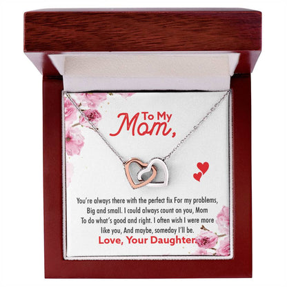 Gift For Mom - Interlocking Hearts Necklace